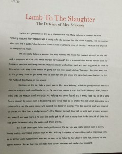 Lamb to the Slaughter Essay