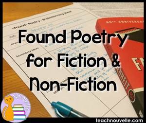 Found Poetry is a great way to engage students in a text by asking them to transform it into something new - a poem! This activity can be used with fiction or non-fiction on a range of texts. Find out more at teachnouvelle.com