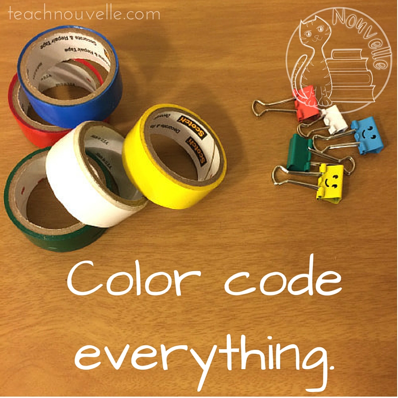 Simplify your back to school routines with color coding. This classroom management strategy will help you and your students stay organized throughout the school year. Check out more tips and resources at teachnouvelle.com.