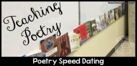 Poetry Speed-dating is a great way to hook students' interest in poetry. Plan a day to let them browse and enjoy poetry books. More information and recommendations at the blog post at teachnouvelle.com.