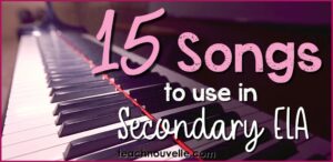 Using music in the secondary classroom is a great way to engage students, so here are some songs to use in ELA, and some ways to use them. (Blog post)