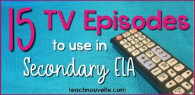 Using television in the classroom can be a great way to engage students, while still teaching the standards. Here are 15 TV episodes to use in ELA to teach genre, narrative techniques, characterization, and much more. Blog post from teachnouvelle.com.