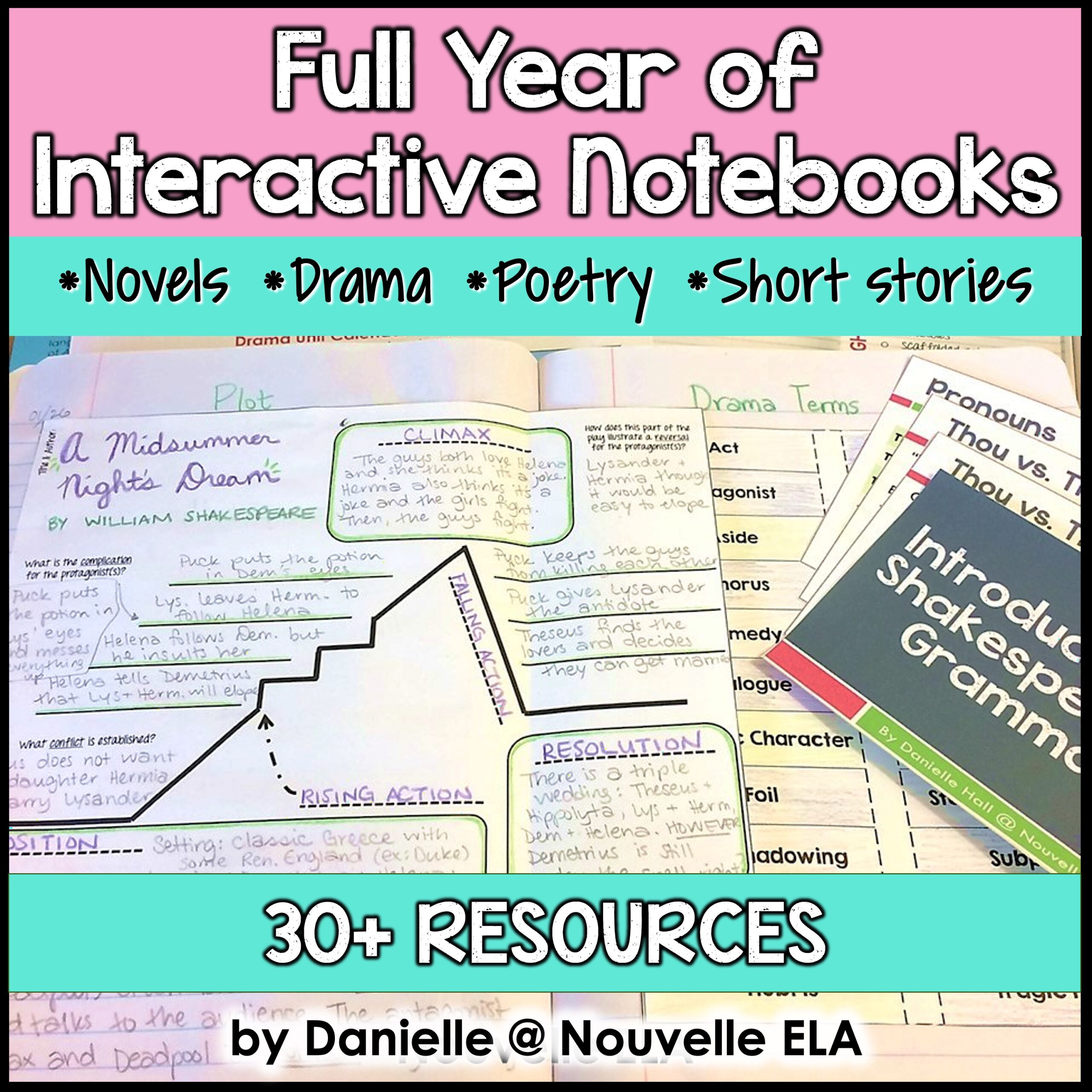 Nouvelle　40+　Teaching　for　ELA　effective　Resources　resources　Notebooks　Yearlong　Secondary　of　ELA　Interactive　Bundle