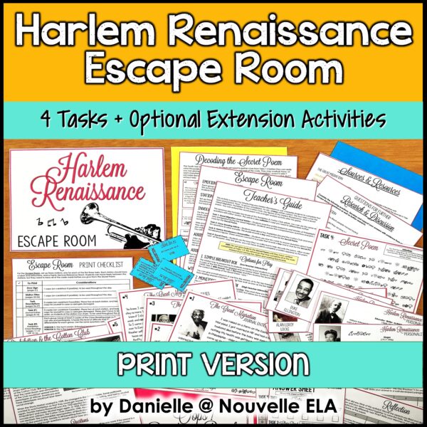 Introduction to the Harlem Renaissance Escape Room Paper Cover