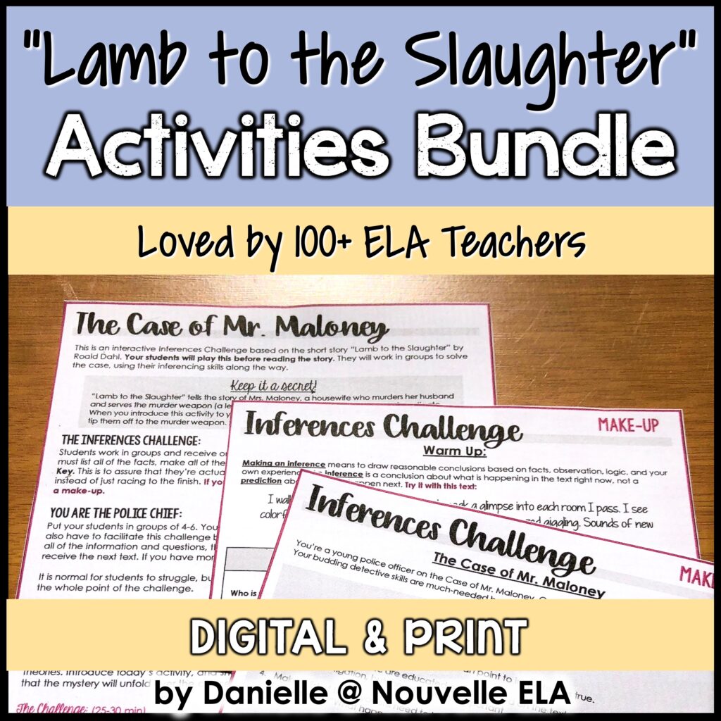 Best-selling Lamb To The Slaughter By Roald Dahl Activities Bundle ...