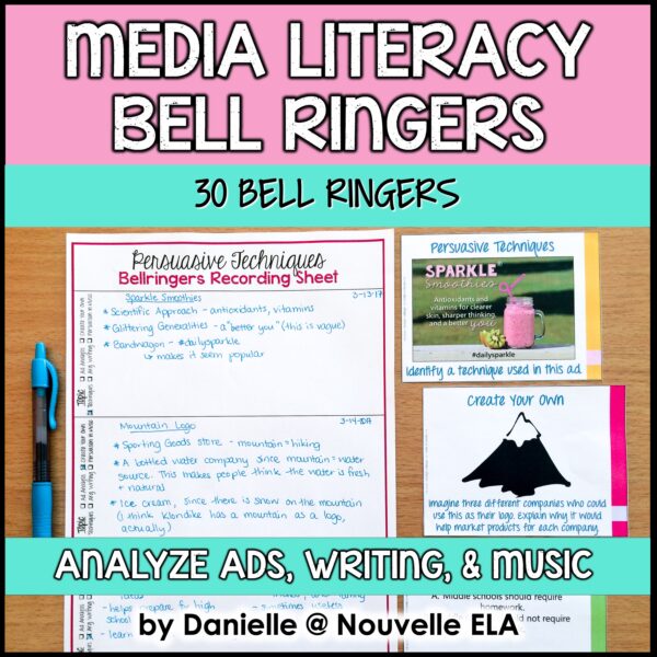 Persuasive Techniques Media Literacy Bell Ringers Cover 2024