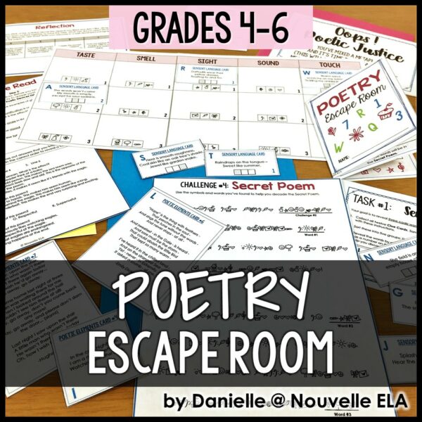 Poetry Review Escape Room grades 4-6