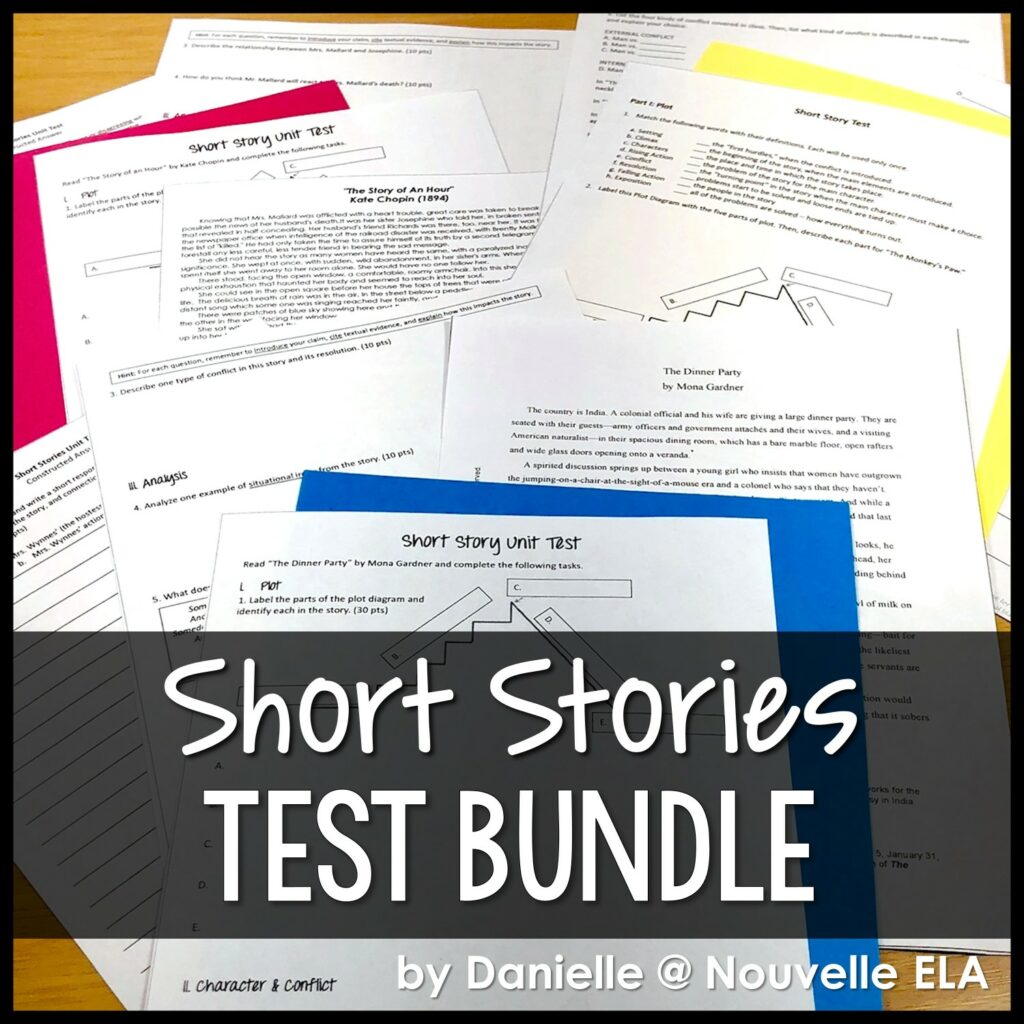 Classic Short Stories Unit Test Bundle - Nouvelle ELA Teaching Resources