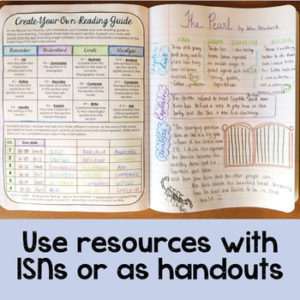 The Pearl Unit Bundle previews the resources that can be used as interactive student notebooks or as handouts