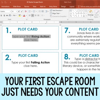 Create Your Own Escape Room image showing editing the game in PowerPoint