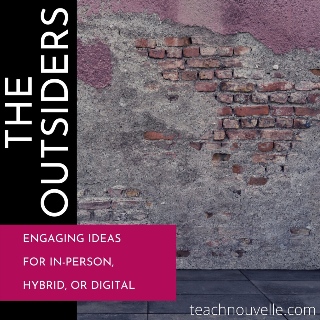 A brick wall with the text overlayed "The Outsiders. Engaging ideas for in-person, hybrid, or digital."