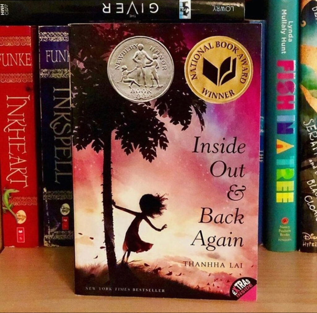 The cover of the book Inside Out & Back Again by Thanhha Lai