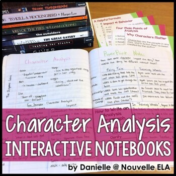 A resource for teaching characterization in literature, titled Character Analysis for Interactive Notebooks.