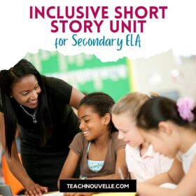 Inclusive Literature for a Short Story Unit with a teacher helping 3 students