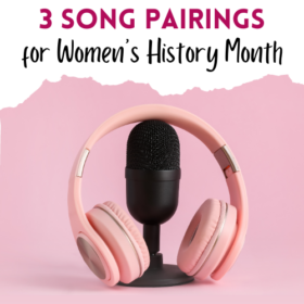 3 Powerful Songs for Women's History Month with headphones and a microphone