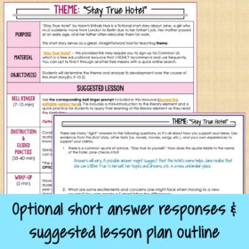 Highly Effective Theme Analysis Activity Using Short Story "Stay True Hotel" - Image 4