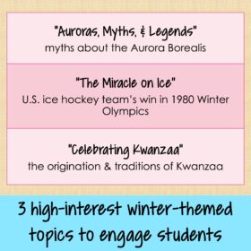 Wonderful Winter Themed Nonfiction Reading Bundle - 8th Grade - Image 2