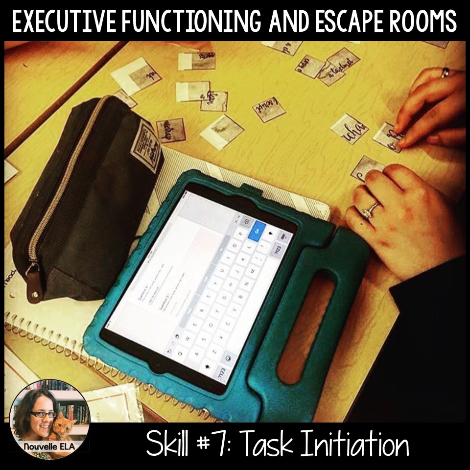 Teaching Executive Functioning and Escape Rooms - Skill #7: Task Initiation. Image shows a student solving a jigsaw puzzle.