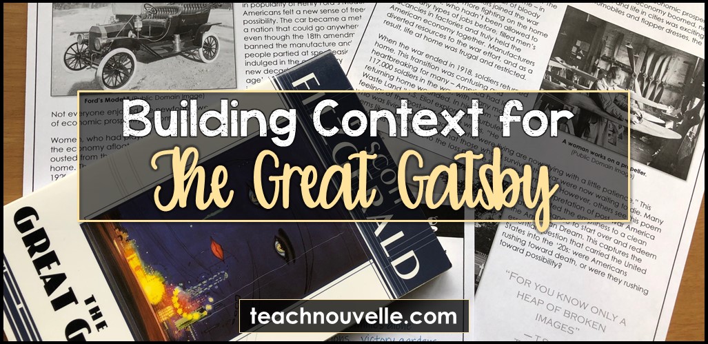 Teaching the Great Gatsby: Building Background - Nouvelle ELA
